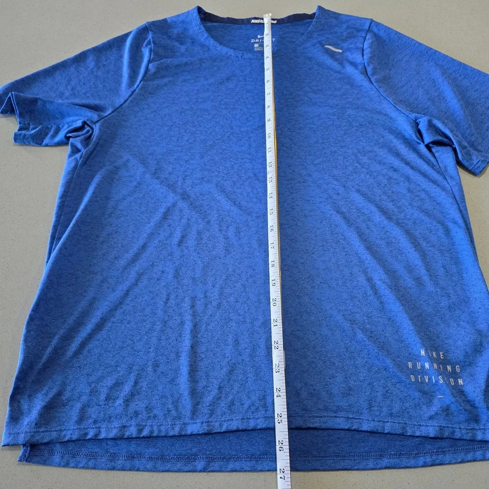 Nike Running Division‎ Dri-FIT Blue Heathered Short Sleeve T-Shirt Mens Large